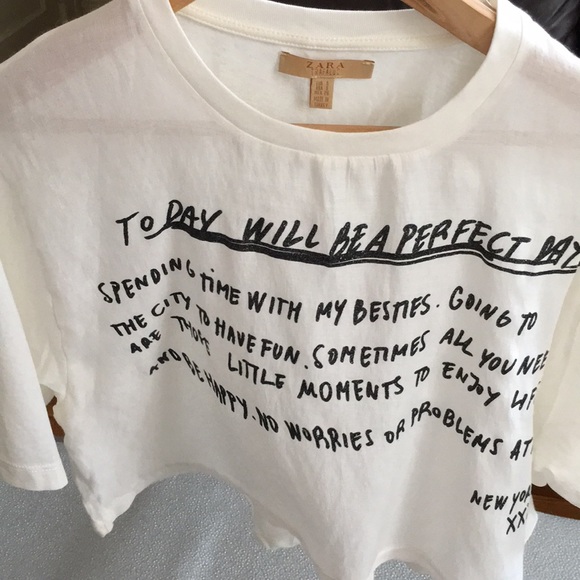 Zara Linen White T-Shirt - Picture 4 of 8